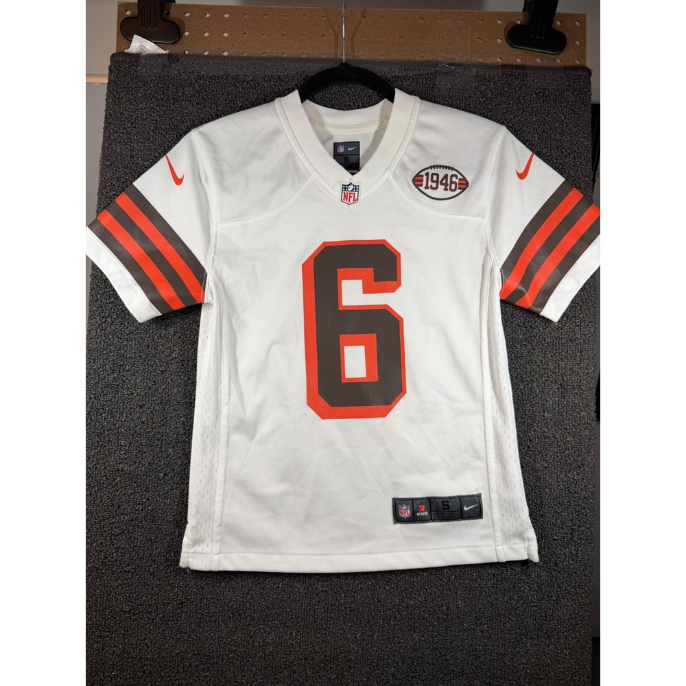 Nike Football Jersey Boys S White Cleveland Browns Baker Mayfield 6 1946 Patch